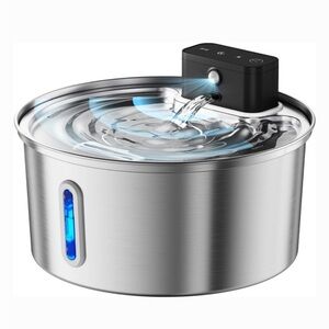 Casfuy PWL-008 Wireless Smart 3-Mode Stainless Steel Cat Water Fountain 108oz.